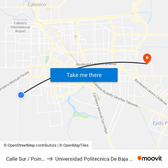Calle Sur / Poinsetia to Universidad Politecnica De Baja California map