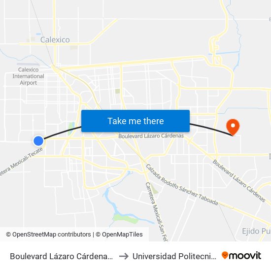 Boulevard Lázaro Cárdenas / Continente Americano to Universidad Politecnica De Baja California map