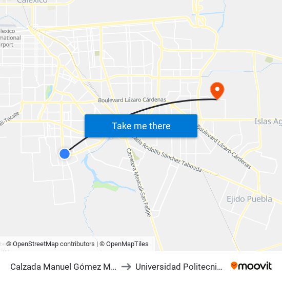 Calzada Manuel Gómez Morín / Calzada Anáhuac to Universidad Politecnica De Baja California map