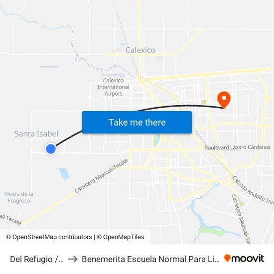 Del Refugio / Avenida San Cristóbal to Benemerita Escuela Normal Para Lic. En Educacion Preescolar Educadora Rosaura Zapata map