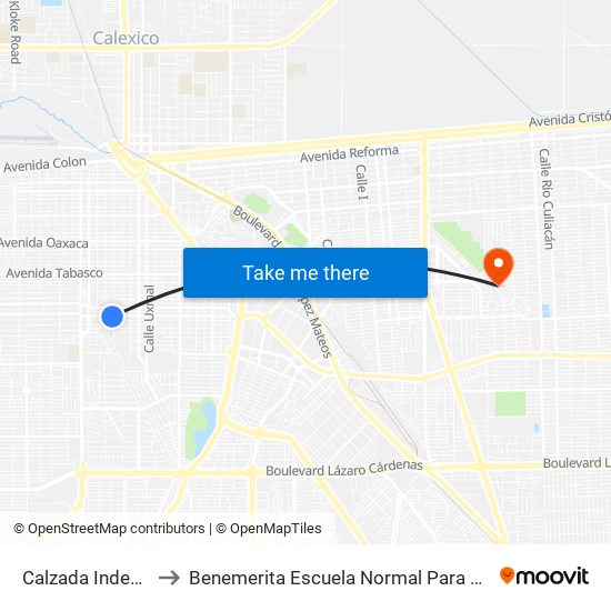 Calzada Independencia / Chilpancingo to Benemerita Escuela Normal Para Lic. En Educacion Preescolar Educadora Rosaura Zapata map
