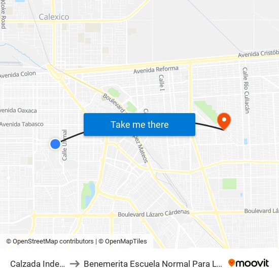 Calzada Independencia / Santa Cruz to Benemerita Escuela Normal Para Lic. En Educacion Preescolar Educadora Rosaura Zapata map