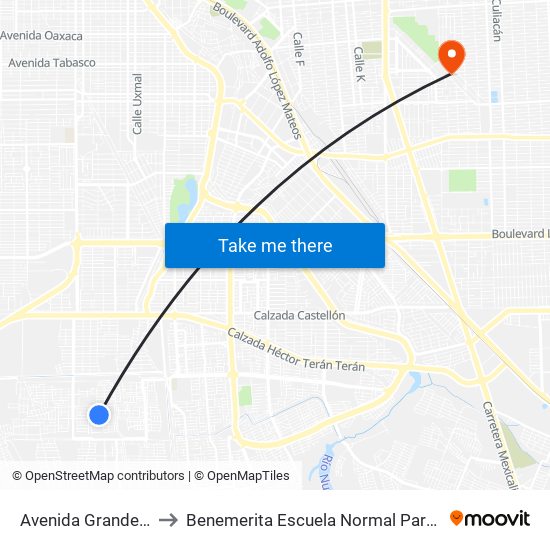 Avenida Grandeza / Avenida Fuente De Etiopía to Benemerita Escuela Normal Para Lic. En Educacion Preescolar Educadora Rosaura Zapata map