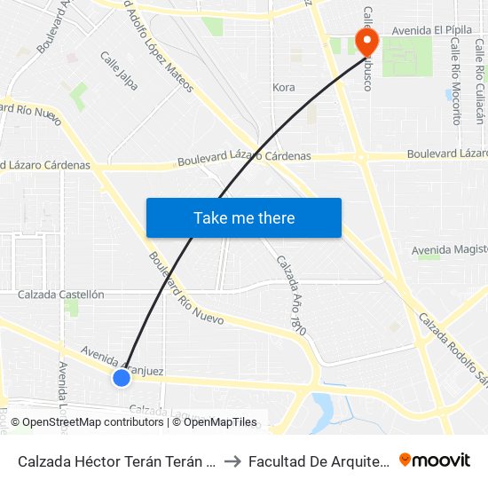 Calzada Héctor Terán Terán / Felipa De Arellano to Facultad De Arquitectura Y Diseño map