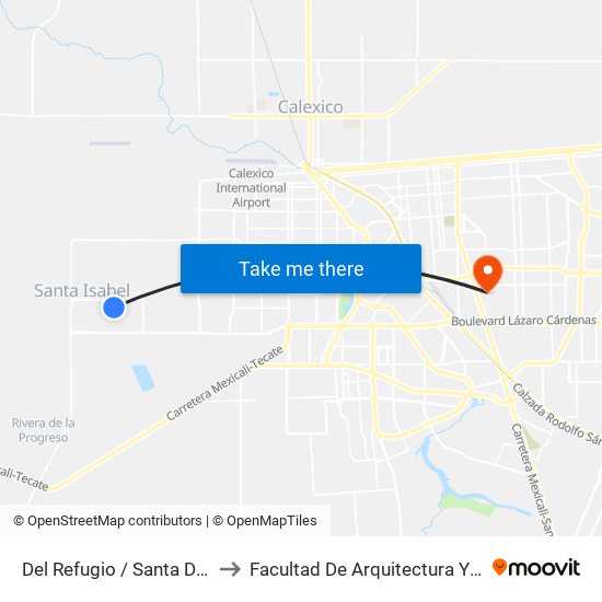 Del Refugio / Santa Dolores to Facultad De Arquitectura Y Diseño map