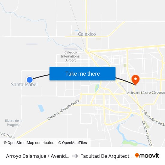 Arroyo Calamajue / Avenida El Portezuelo to Facultad De Arquitectura Y Diseño map