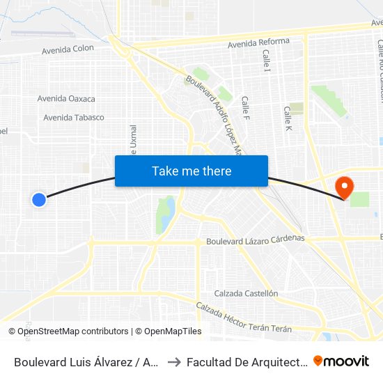 Boulevard Luis Álvarez / Avenida Noruega to Facultad De Arquitectura Y Diseño map