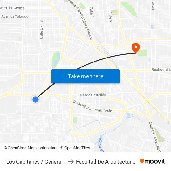 Los Capitanes / General Pedraza to Facultad De Arquitectura Y Diseño map