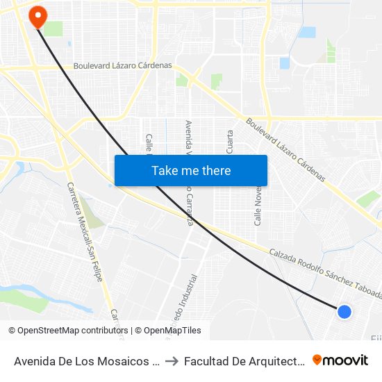 Avenida De Los Mosaicos / Tlaxcaltecas to Facultad De Arquitectura Y Diseño map