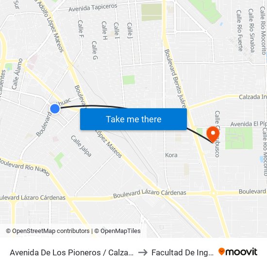 Avenida De Los Pioneros / Calzada Anáhuac to Facultad De Ingenieria map