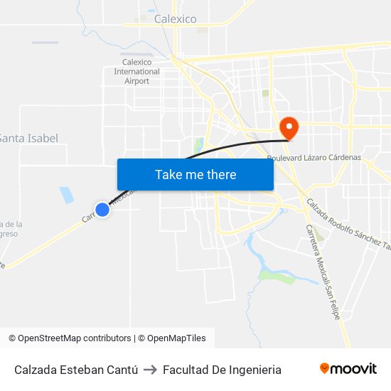 Calzada Esteban Cantú to Facultad De Ingenieria map