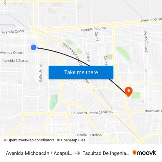 Avenida Michoacán / Acapulco to Facultad De Ingenieria map
