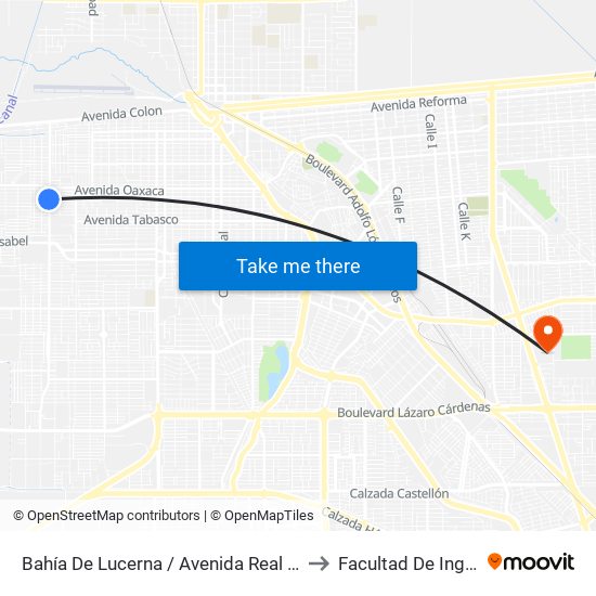 Bahía De Lucerna / Avenida Real Del Castillo to Facultad De Ingenieria map