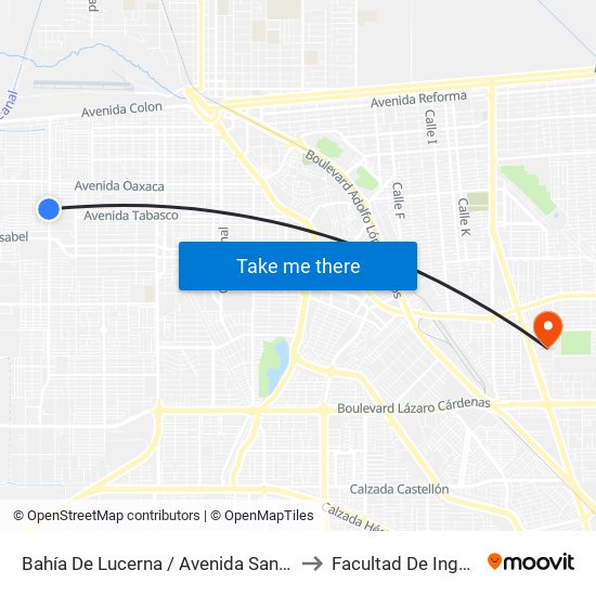 Bahía De Lucerna / Avenida Santo Tomás to Facultad De Ingenieria map