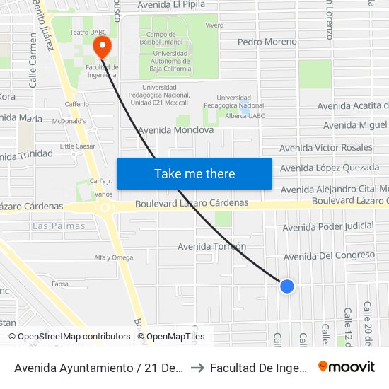 Avenida Ayuntamiento / 21 De Marzo to Facultad De Ingenieria map