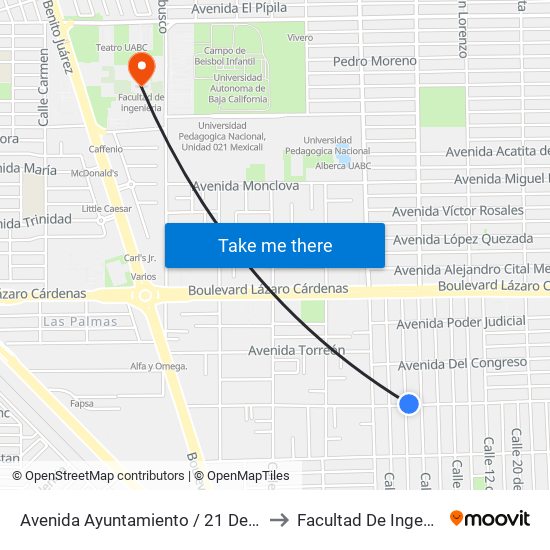 Avenida Ayuntamiento / 21 De Marzo to Facultad De Ingenieria map