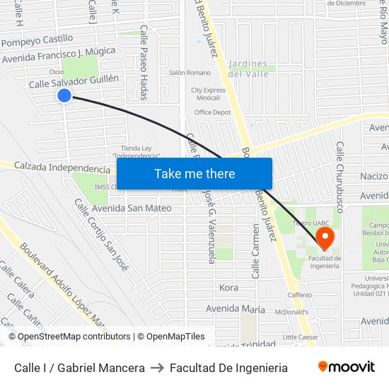 Calle I / Gabriel Mancera to Facultad De Ingenieria map