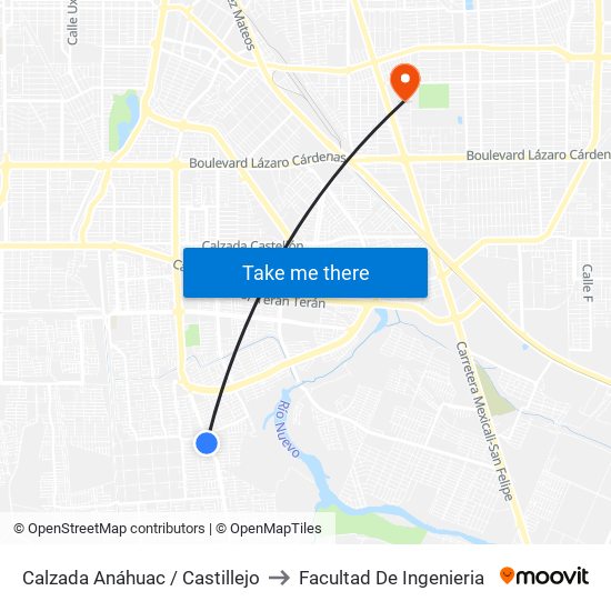 Calzada Anáhuac / Castillejo to Facultad De Ingenieria map