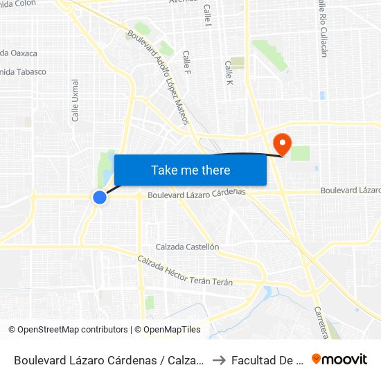 Boulevard Lázaro Cárdenas / Calzada De Los Presidentes to Facultad De Ingenieria map