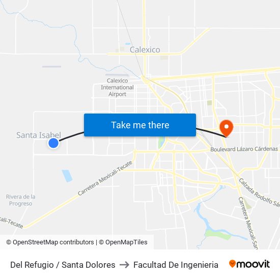Del Refugio / Santa Dolores to Facultad De Ingenieria map