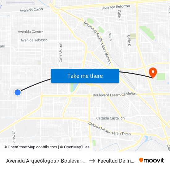 Avenida Arqueólogos / Boulevard Luis Álvarez to Facultad De Ingenieria map