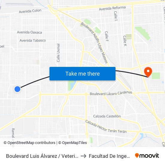 Boulevard Luis Álvarez / Veterinarios to Facultad De Ingenieria map