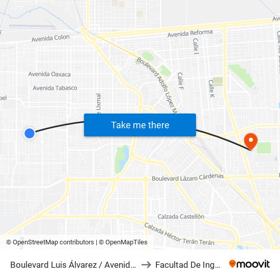 Boulevard Luis Álvarez / Avenida España to Facultad De Ingenieria map