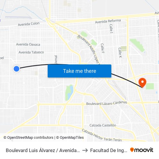 Boulevard Luis Álvarez / Avenida Revolución to Facultad De Ingenieria map