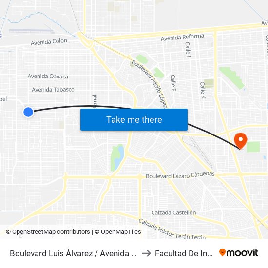 Boulevard Luis Álvarez / Avenida Nacionalismo to Facultad De Ingenieria map