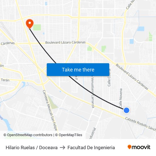 Hilario Ruelas / Doceava to Facultad De Ingenieria map