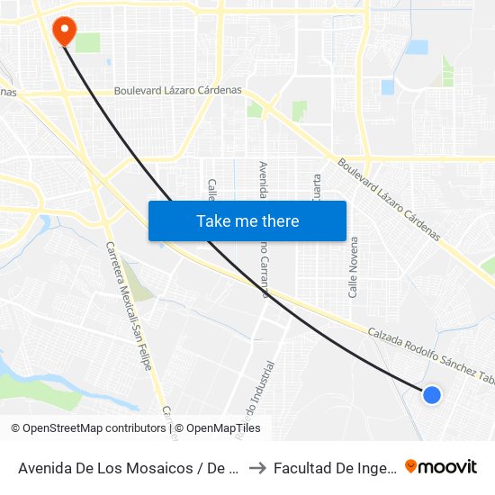 Avenida De Los Mosaicos / De Conchas to Facultad De Ingenieria map