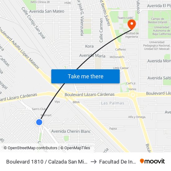 Boulevard 1810 / Calzada San Miguel El Grande to Facultad De Ingenieria map