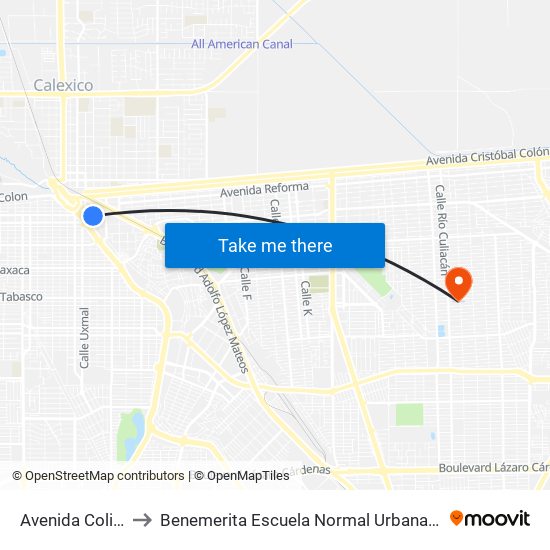 Avenida Colima / José Azueta to Benemerita Escuela Normal Urbana Nocturna Del Estado Ing. Jose G. Valenzuela map