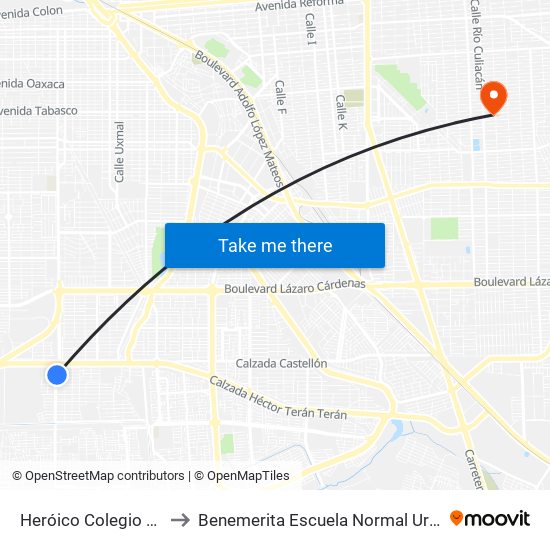 Heróico Colegio Militar / Francisco Moctezuma to Benemerita Escuela Normal Urbana Nocturna Del Estado Ing. Jose G. Valenzuela map