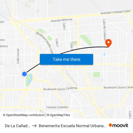 De La Cañada / Avenida Taxco to Benemerita Escuela Normal Urbana Nocturna Del Estado Ing. Jose G. Valenzuela map