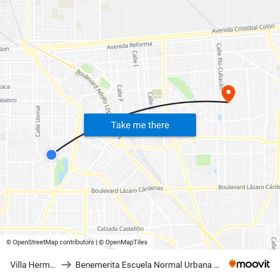 Villa Hermosa / Tecomán to Benemerita Escuela Normal Urbana Nocturna Del Estado Ing. Jose G. Valenzuela map