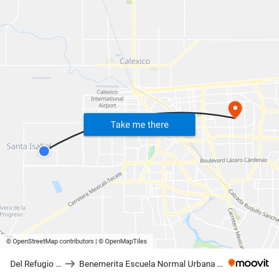 Del Refugio / Avenida Plutón to Benemerita Escuela Normal Urbana Nocturna Del Estado Ing. Jose G. Valenzuela map