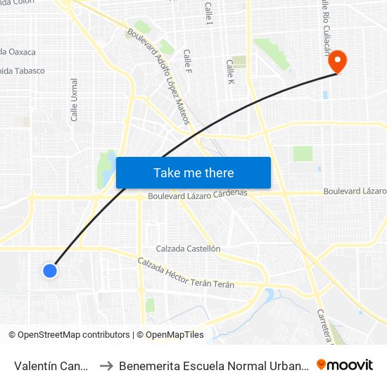 Valentín Canalizó / Los Coroneles to Benemerita Escuela Normal Urbana Nocturna Del Estado Ing. Jose G. Valenzuela map