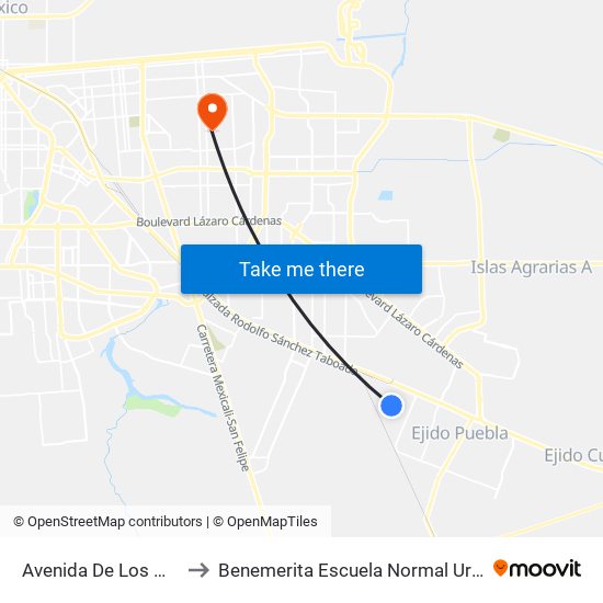 Avenida De Los Mosaicos / Avenida Chiquihuite to Benemerita Escuela Normal Urbana Nocturna Del Estado Ing. Jose G. Valenzuela map