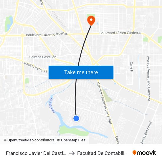 Francisco Javier Del Castillo / Francisco De Paula to Facultad De Contabilidad Y Administracion map