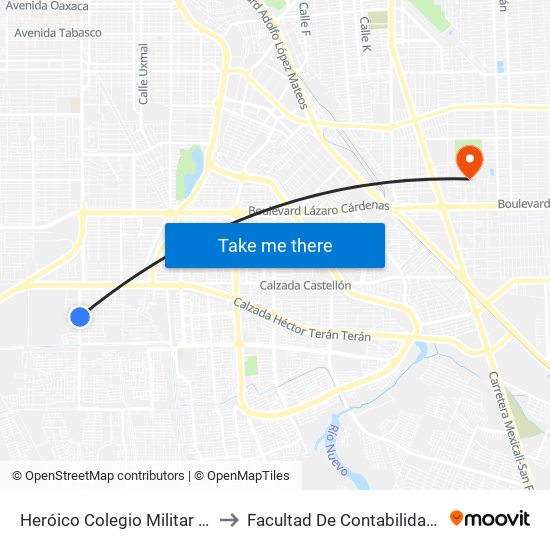 Heróico Colegio Militar / Valentín Canalizó to Facultad De Contabilidad Y Administracion map