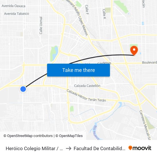 Heróico Colegio Militar / Francisco Moctezuma to Facultad De Contabilidad Y Administracion map