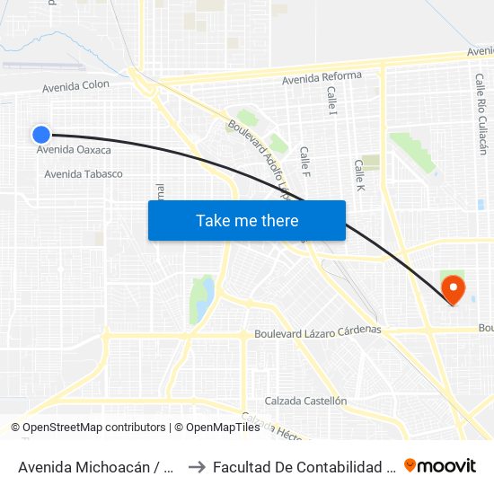 Avenida Michoacán / Bahía San Rafael to Facultad De Contabilidad Y Administracion map