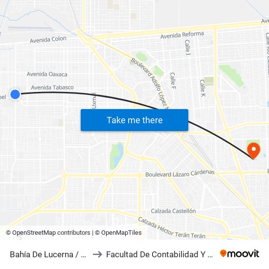 Bahía De Lucerna / Valle Verde to Facultad De Contabilidad Y Administracion map