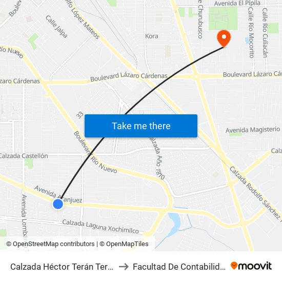 Calzada Héctor Terán Terán / Felipa De Arellano to Facultad De Contabilidad Y Administracion map
