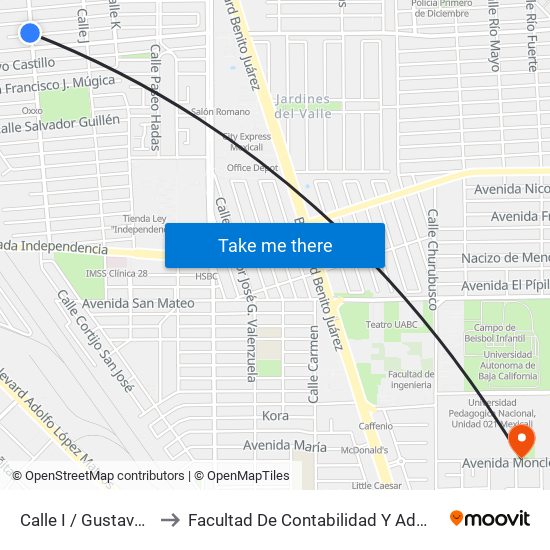Calle I / Gustavo Otelo to Facultad De Contabilidad Y Administracion map