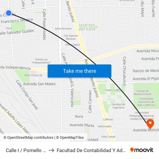 Calle I / Pomello Castillo to Facultad De Contabilidad Y Administracion map