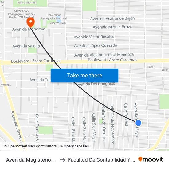 Avenida Magisterio / 8 De Mayo to Facultad De Contabilidad Y Administracion map