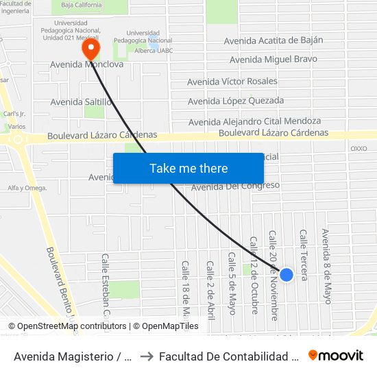 Avenida Magisterio / 24 De Octubre to Facultad De Contabilidad Y Administracion map