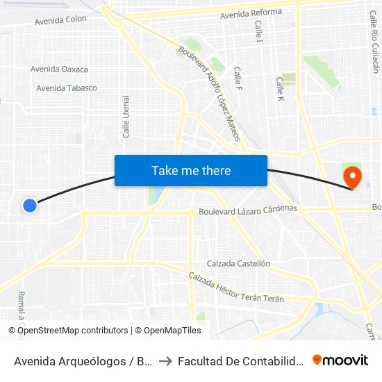 Avenida Arqueólogos / Boulevard Luis Álvarez to Facultad De Contabilidad Y Administracion map